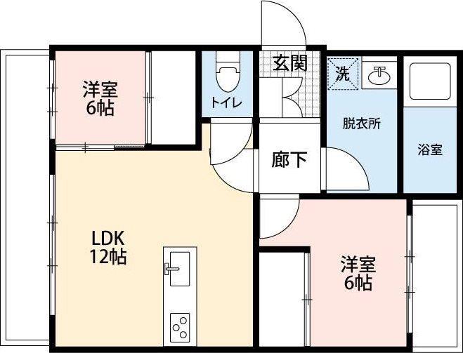 ガウディウム(2LDK/3階)の間取り写真
