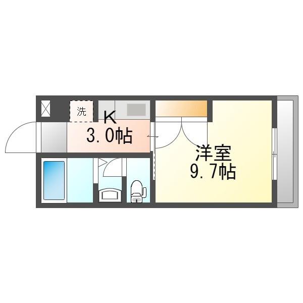 フォレスタ(1K/3階)の間取り写真