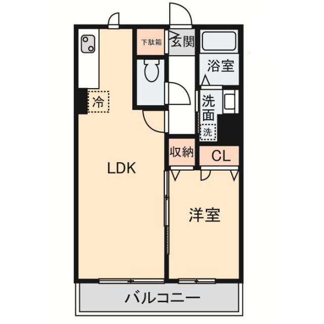 ユリシーズ(1LDK/2階)の間取り写真