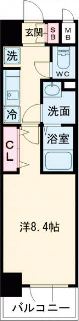 レシオス神戸クラルス(1K/3階)の間取り写真