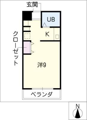 長谷川マンション(ワンルーム/2階)の間取り写真