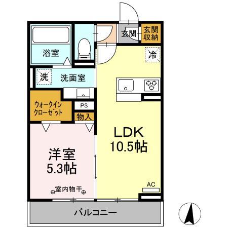 カーサグランデ(1LDK/2階)の間取り写真