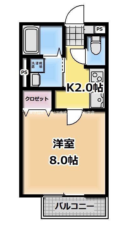 ブルーメンプラッツ(1K/1階)の間取り写真