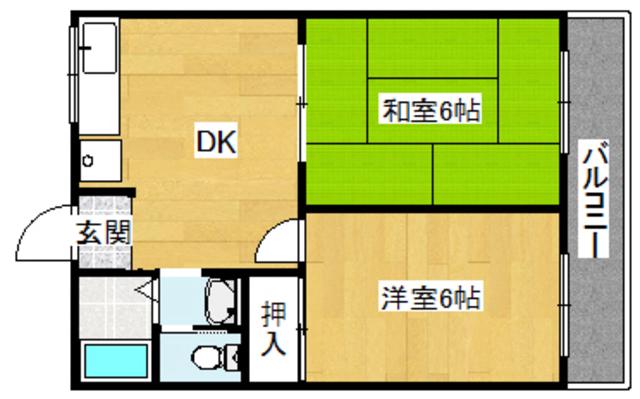 オートリマンション(2LDK/3階)の間取り写真