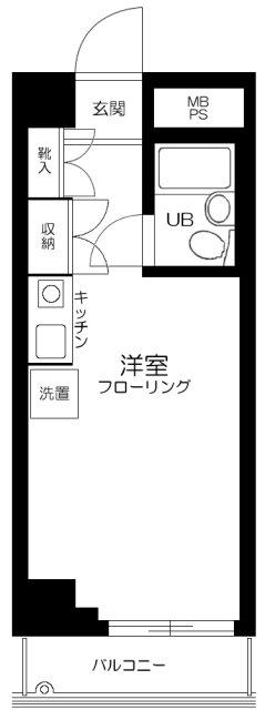 ロジマン武蔵小山(ワンルーム/5階)の間取り写真