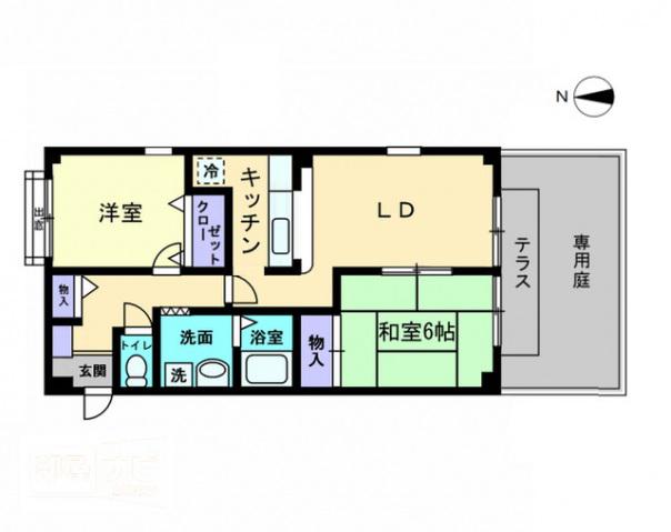フォブールみらい(2LDK/1階)の間取り写真