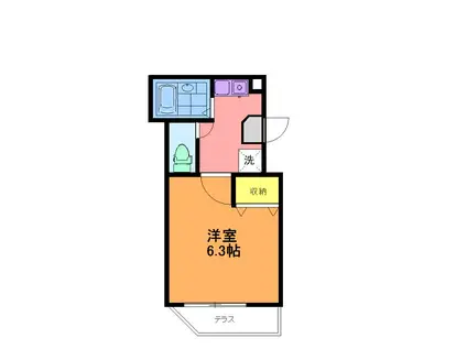 ピークハイム和光L(1K/1階)の間取り写真