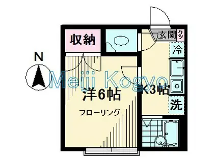 ベルメAOKI(1K/2階)の間取り写真