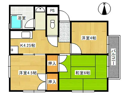 サンローズ(3K/2階)の間取り写真