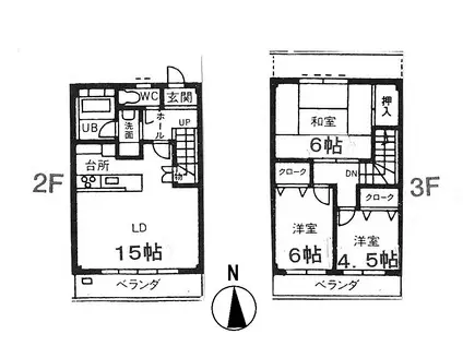 プラムコーポVI(3LDK/2階)の間取り写真