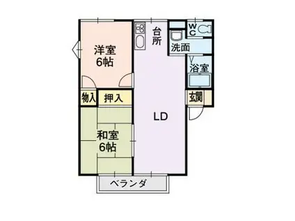 ムーンハウス(2LDK/1階)の間取り写真