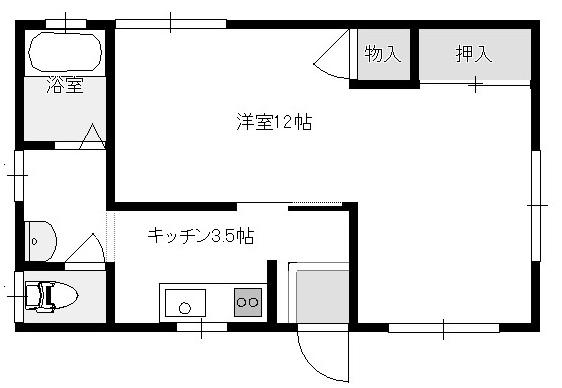 グリーンスクエア(1K/1階)の間取り写真