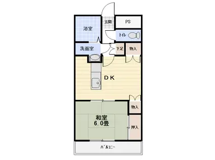 第2寿町マンション(1DK/6階)の間取り写真