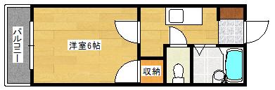 ラ・フォーレ上野(1K/2階)の間取り写真