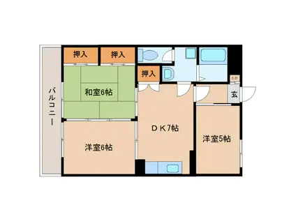 シャトレ和(3DK/4階)の間取り写真