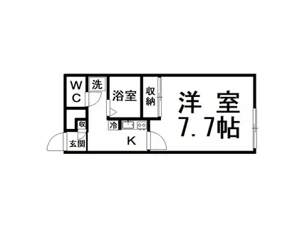 レオパレスウィンII(1K/1階)の間取り写真