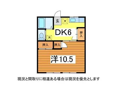 渡辺ハイツ(1DK/1階)の間取り写真