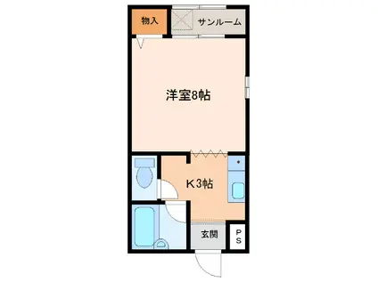 インフィールドハイツ(1K/3階)の間取り写真