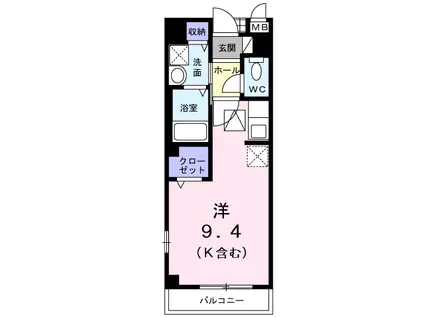 ベル・オトンヌ(ワンルーム/1階)の間取り写真