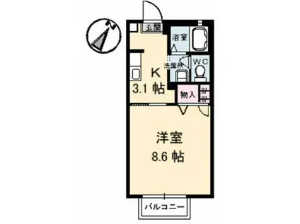 シャーメゾン坂井町(1K/1階)の間取り写真
