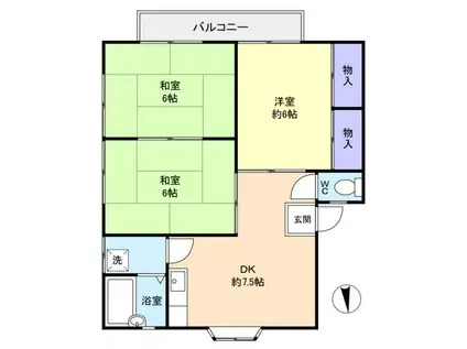 ハイムブリッヂII(3DK/2階)の間取り写真