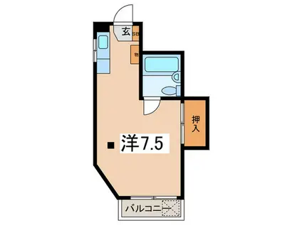 サンハイツ戸張(ワンルーム/3階)の間取り写真