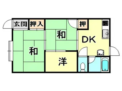 サンヒルズ須磨(3DK/1階)の間取り写真