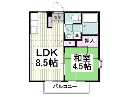 パナハイツ弘明寺(1LDK/1階)の間取り写真