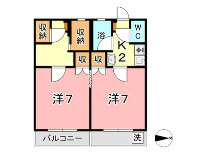 メゾン多々野(2K/1階)の間取り写真