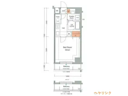 エストゥルースプラスノース名古屋(1K/5階)の間取り写真