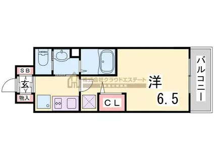 エステムコート神戸ハーバーランド前VIIレーベル(1K/4階)の間取り写真