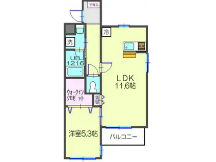 ラフォーレ湘南II(1LDK/3階)の間取り写真