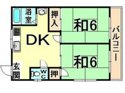 エクセルマンション園田(2DK/3階)の間取り写真