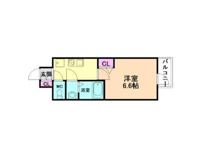 アドバンス大阪ヴェンティ(1K/9階)の間取り写真