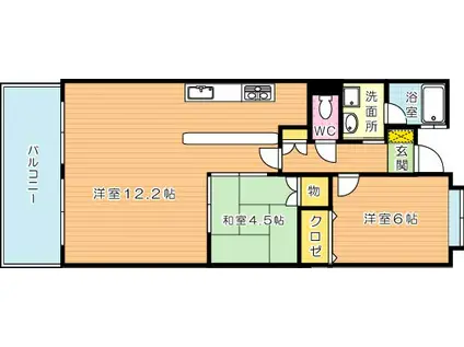 アプローズマンション青山(2LDK/6階)の間取り写真