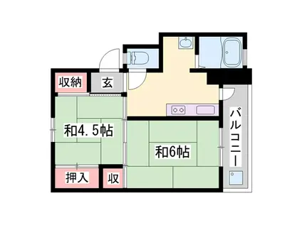 ビレッジハウス小坂(2K/5階)の間取り写真