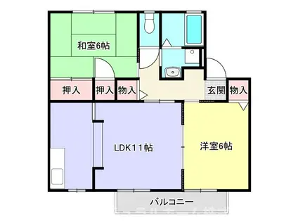 セジュール横須賀 A棟(2LDK/2階)の間取り写真