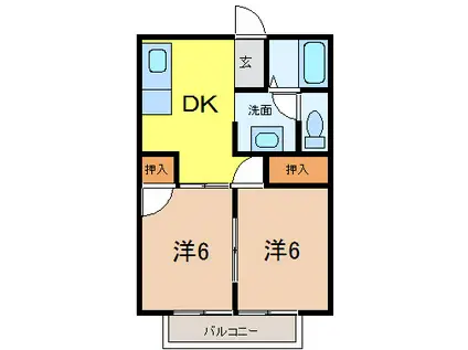 セジュール菊地A(2DK/1階)の間取り写真
