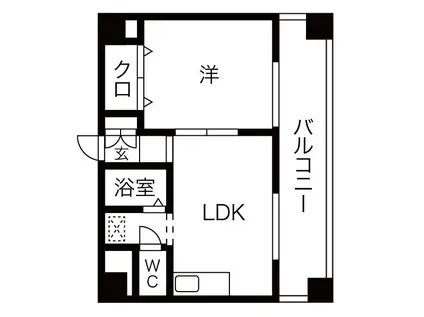 第3貞和ビル(1DK/9階)の間取り写真