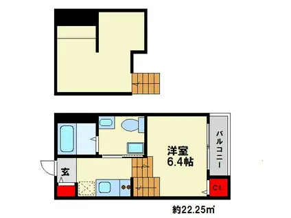 MINAMI-FUKUOKA APARTMENT(ワンルーム/2階)の間取り写真