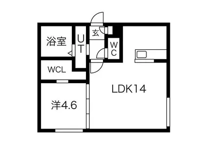 PECHE山鼻D(1LDK/1階)の間取り写真