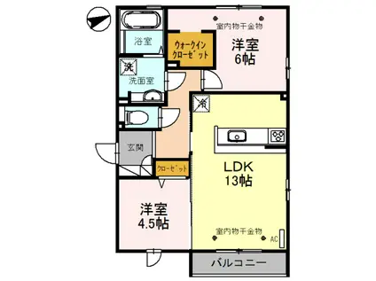 LA・FRAISE(2LDK/2階)の間取り写真