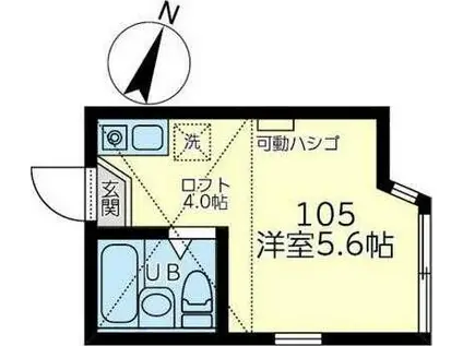 ユナイト上町ランドシュタイナー(ワンルーム/2階)の間取り写真