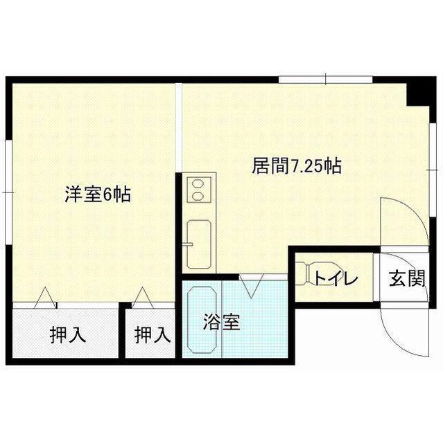 コーポ中の島R(1DK/2階)の間取り写真