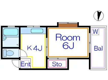コーポ長崎(1K/3階)の間取り写真