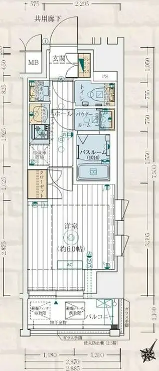 エステムコート横濱大通り公園 2階階 間取り