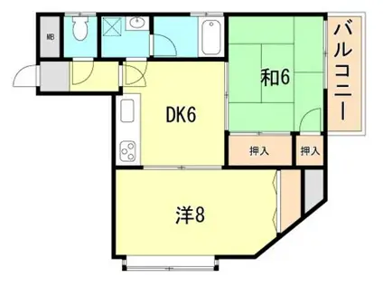 リンケージ7(2DK/2階)の間取り写真