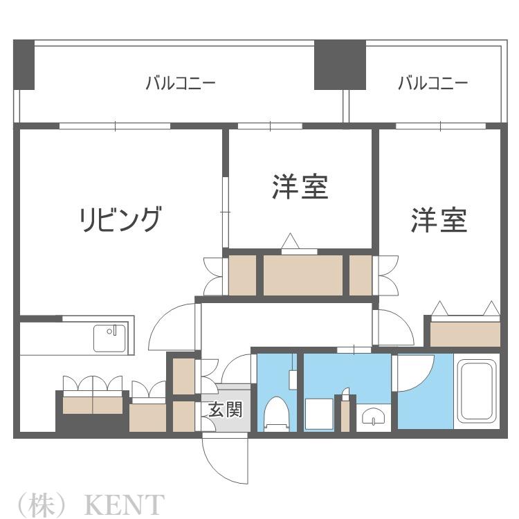MJ SQUARE KOTONI(2LDK/2階)の間取り写真