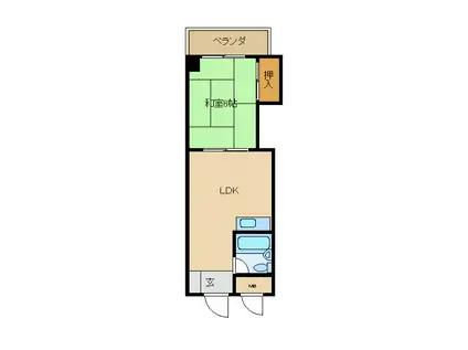 スペースライフ新大阪(1LDK/2階)の間取り写真