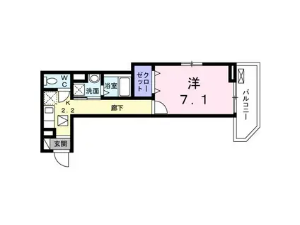 ラピス ウィークス(1K/1階)の間取り写真